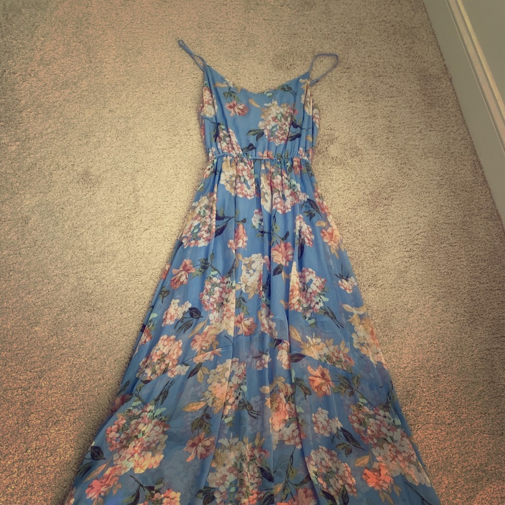 Abercrombie blue floral maxi dress